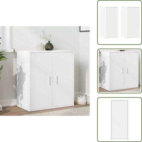 Muebles de madera - vidaXL Muebles zapateros 2 uds madera contrachapada blanco 32x35x70 cm - Estantes de madera