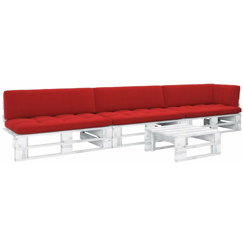 

Happyshopping - Muebles de palets 4 pzas cojines madera pino impregnada blanco