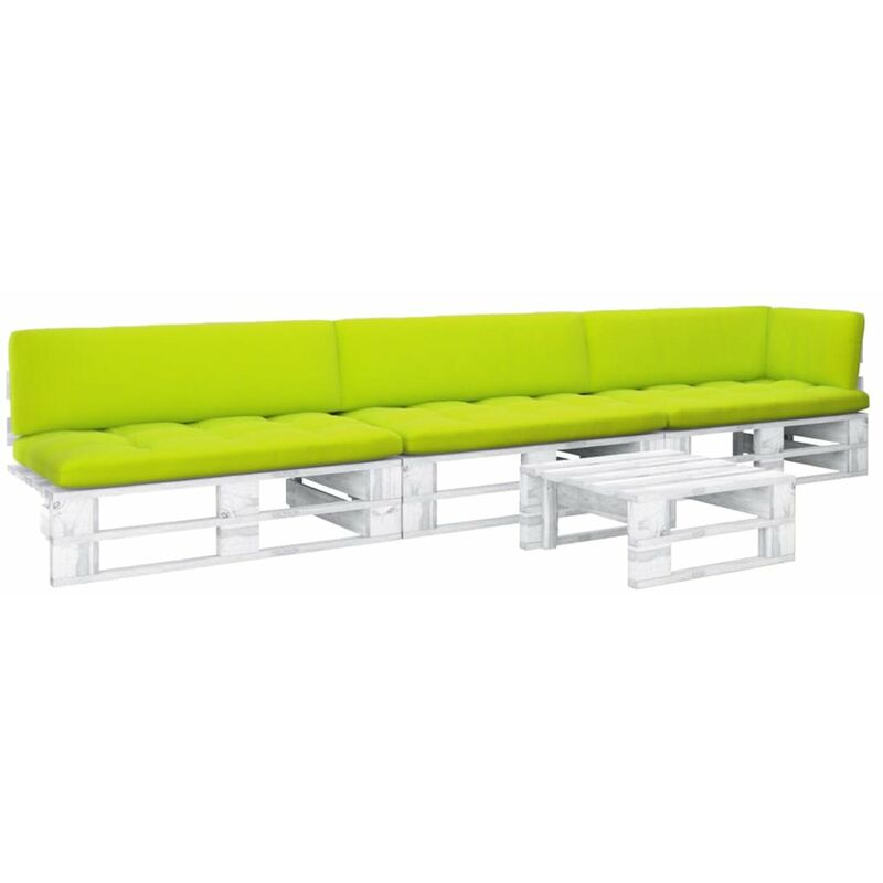 

Happyshopping - Muebles de palets 4 pzas cojines madera pino impregnada blanco