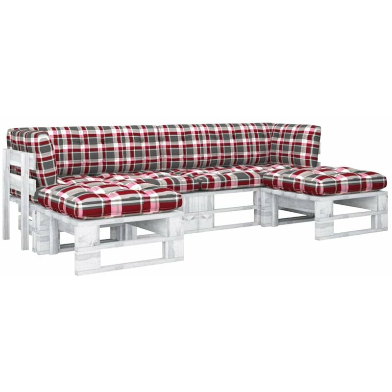 

Happyshopping - Muebles de palets 4 pzas cojines madera pino impregnada blanco