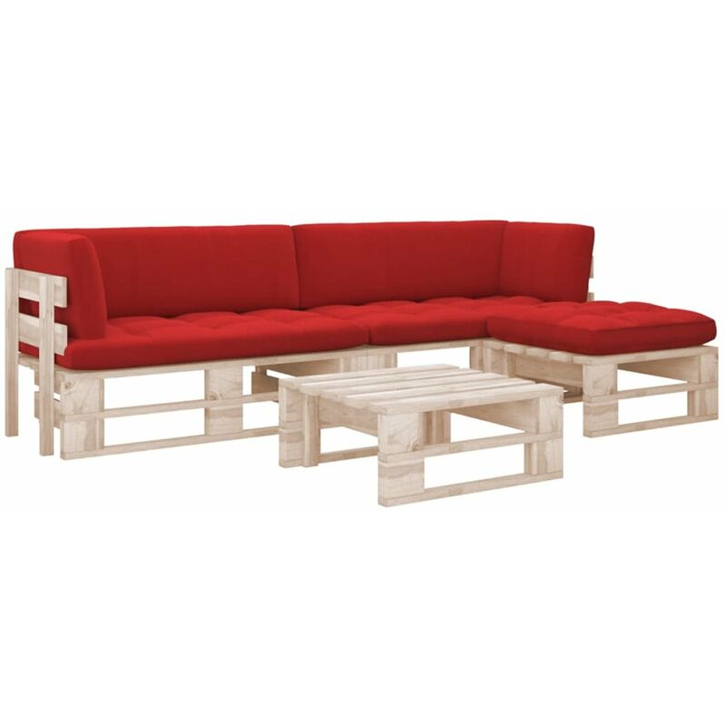 

Happyshopping - Muebles de palets 4 pzas con cojines madera pino impregnada