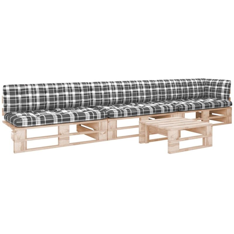 

Muebles de palets 4 pzas con cojines madera pino impregnada
