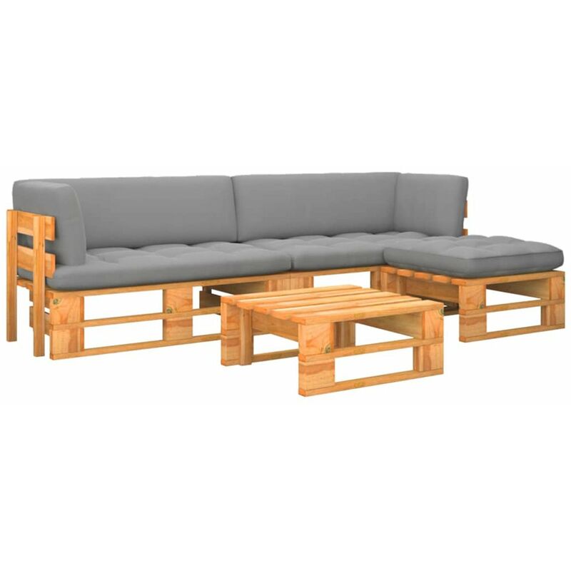 

Happyshopping - Muebles de palets 4 pzas madera pino impregnada marron miel