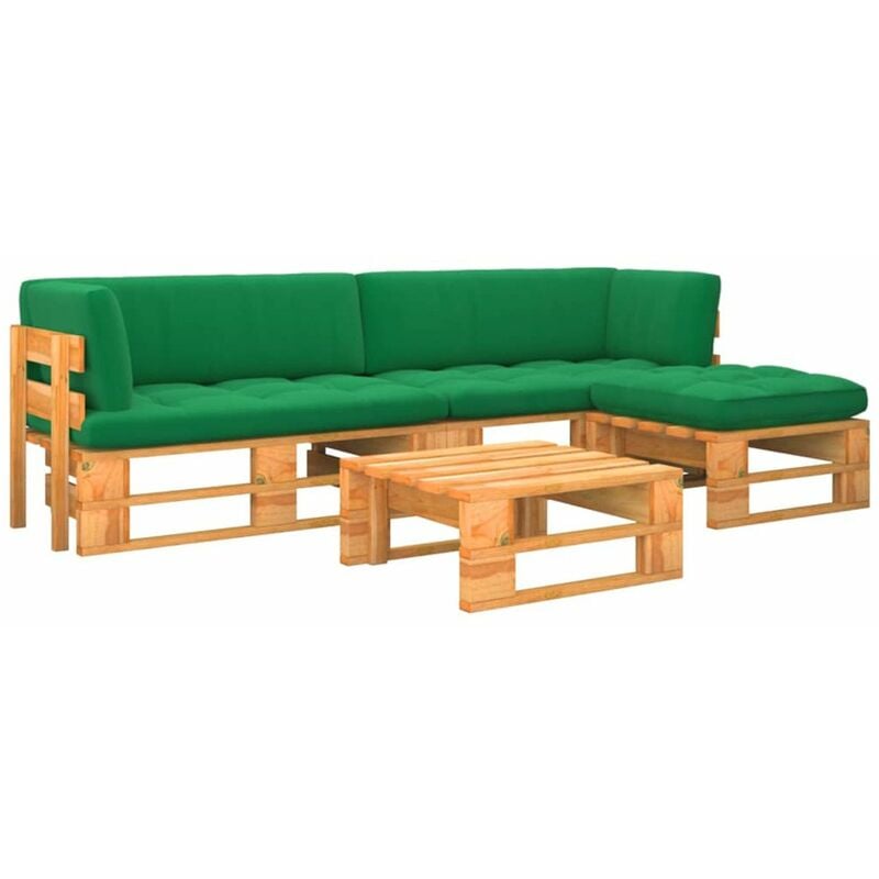 

Happyshopping - Muebles de palets 4 pzas madera pino impregnada marron miel