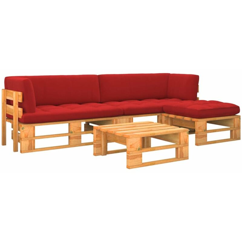 

Happyshopping - Muebles de palets 4 pzas madera pino impregnada marron miel