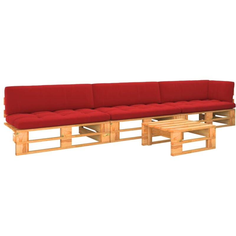 

Muebles de palets 4 pzas madera pino impregnada marrón miel