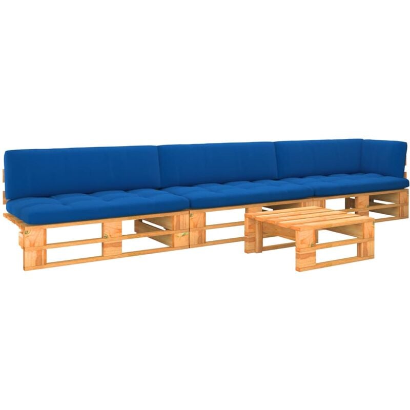 

Muebles de palets 4 pzas madera pino impregnada marrón miel