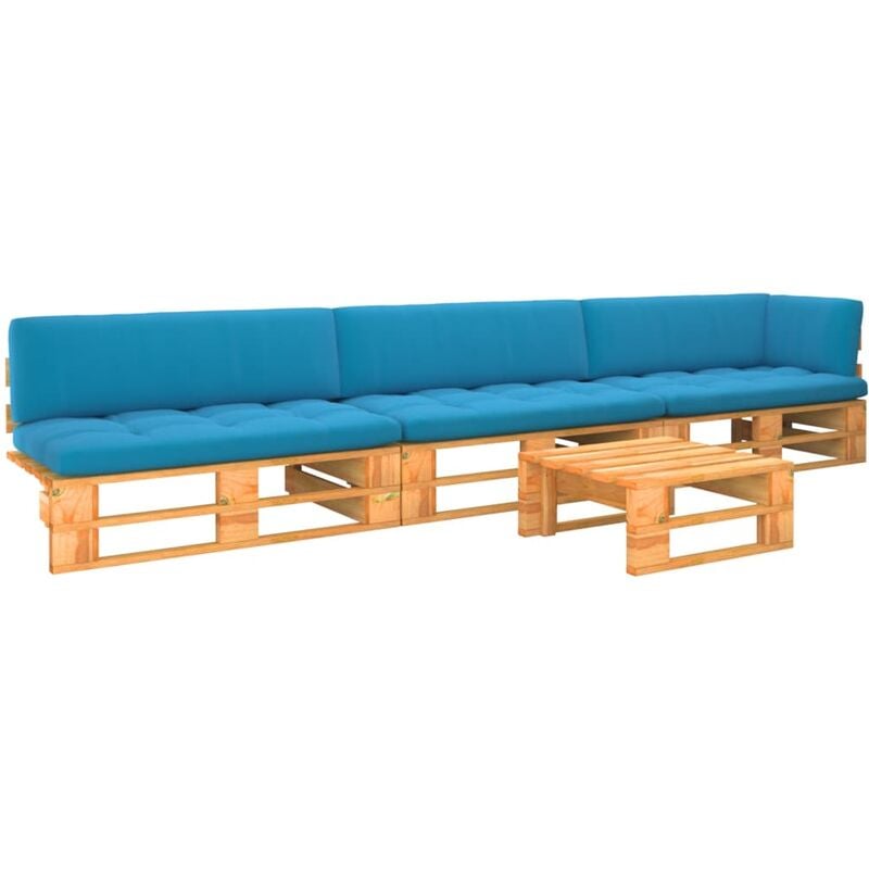 

Muebles de palets 4 pzas madera pino impregnada marrón miel