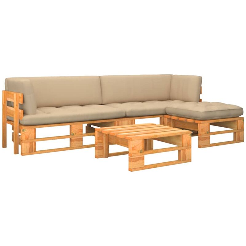 

Muebles de palets 4 pzas madera pino impregnada marrón miel