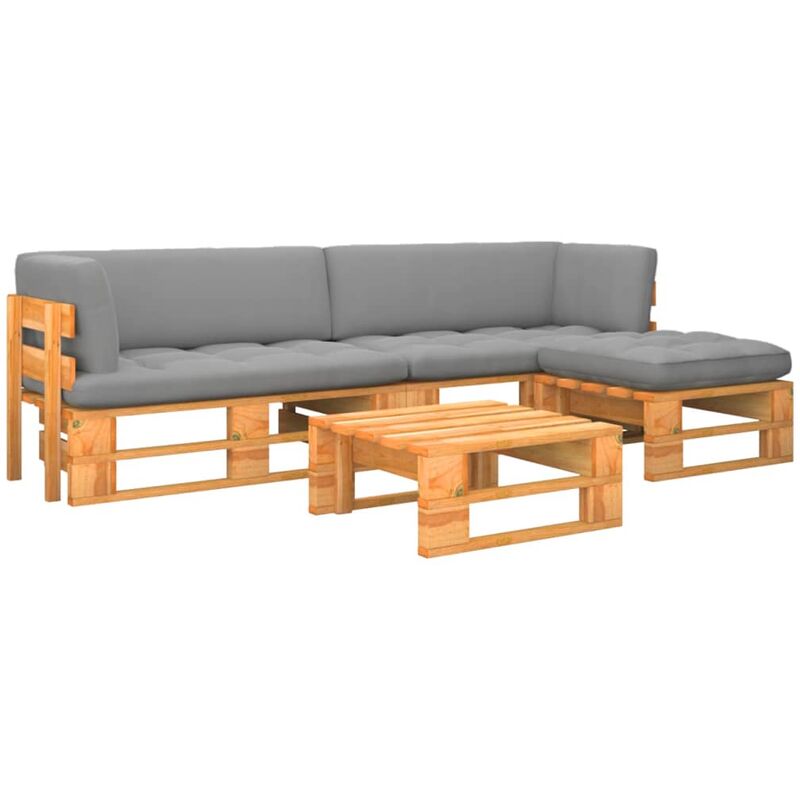

Muebles de palets 4 pzas madera pino impregnada marrón miel