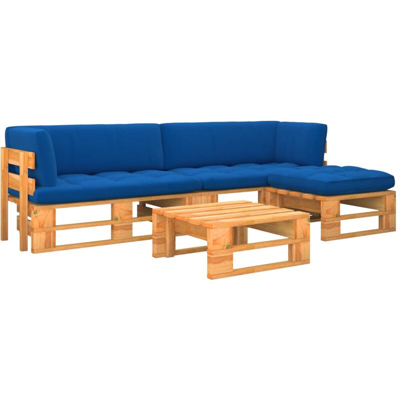 

Muebles de palets 4 pzas madera pino impregnada marrón miel