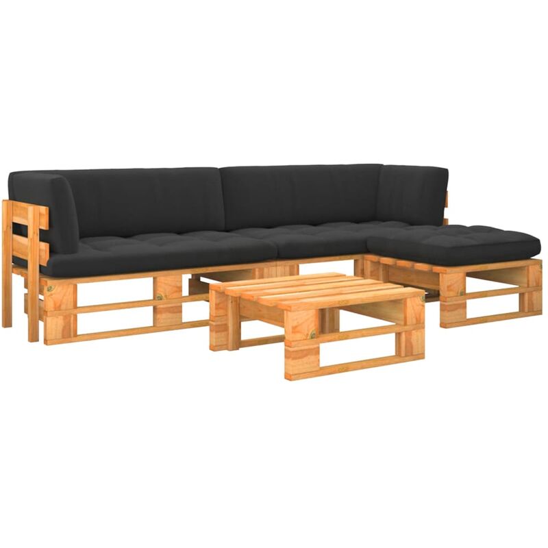 

Muebles de palets 4 pzas madera pino impregnada marrón miel