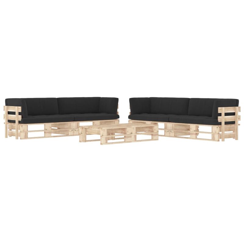 

Muebles de palets 6 pzas con cojines madera pino impregnada