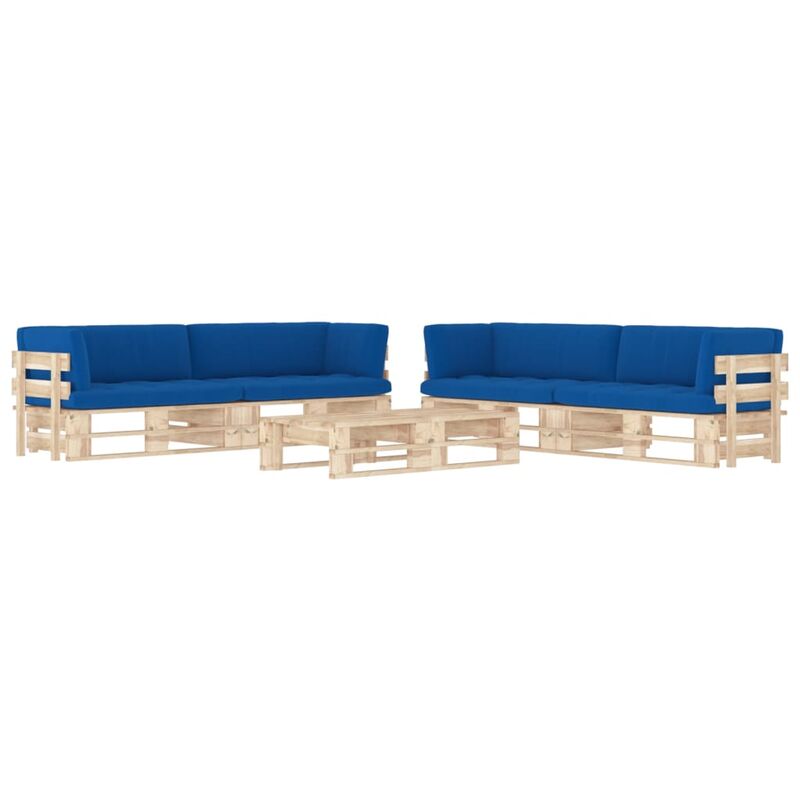 

Muebles de palets 6 pzas con cojines madera pino impregnada