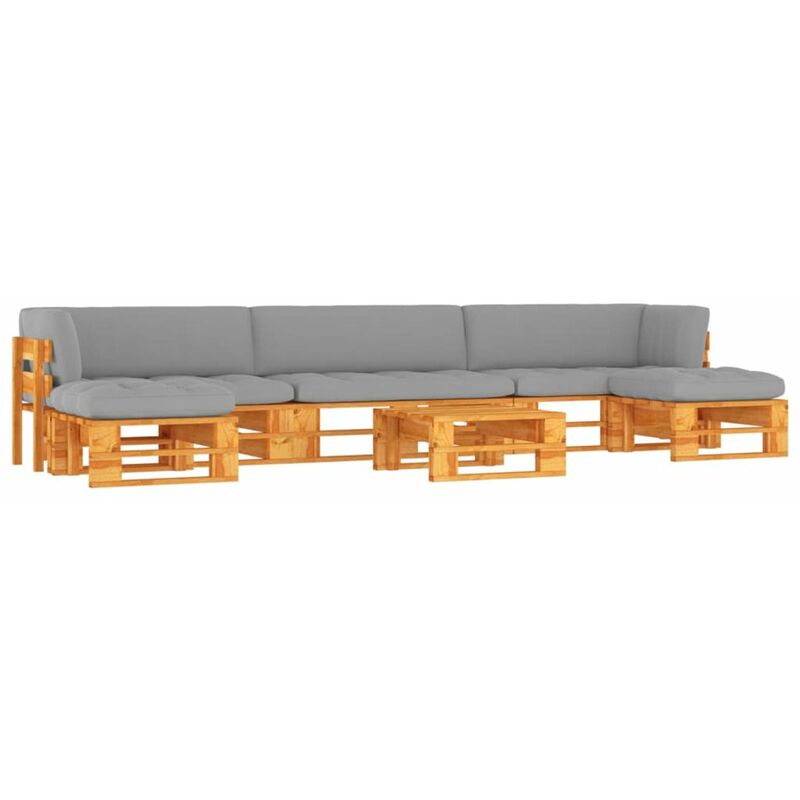 

Happyshopping - Muebles de palets 6 pzas madera pino impregnada marron miel