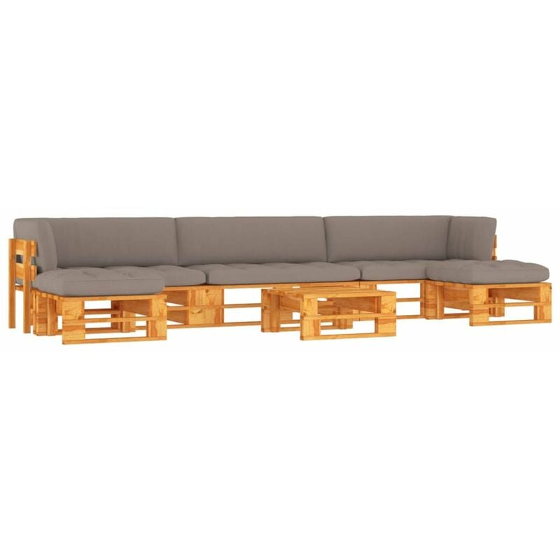 

Happyshopping - Muebles de palets 6 pzas madera pino impregnada marron miel