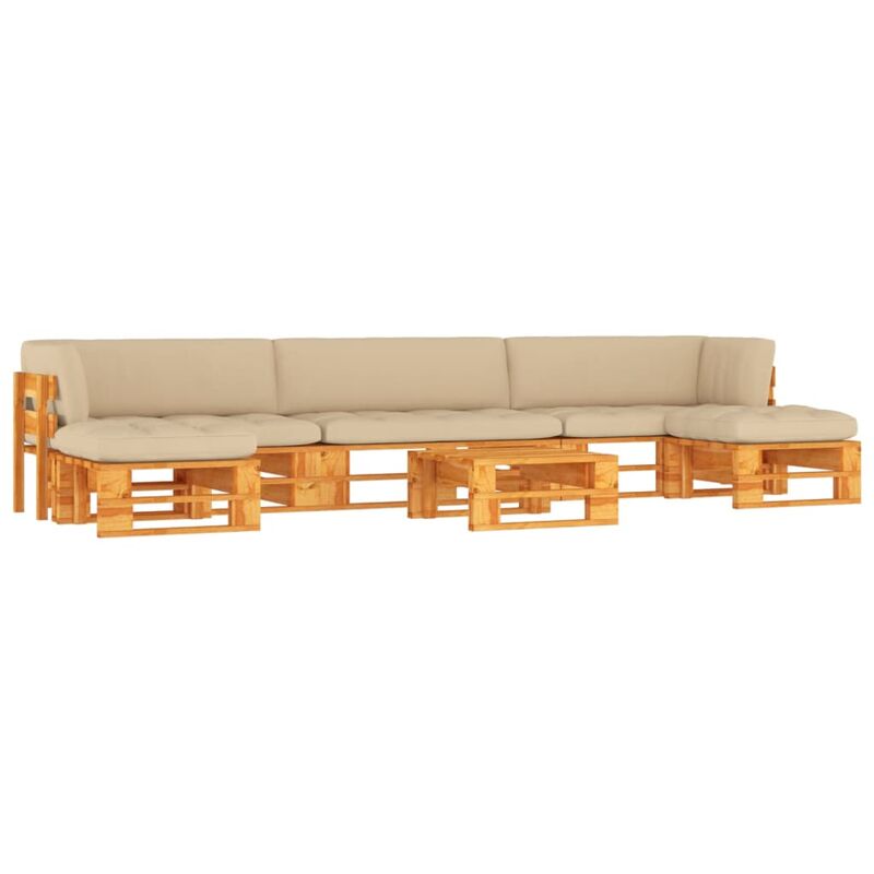 

Muebles de palets 6 pzas madera pino impregnada marrón miel