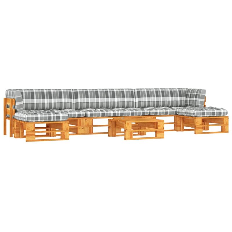 

Muebles de palets 6 pzas madera pino impregnada marrón miel
