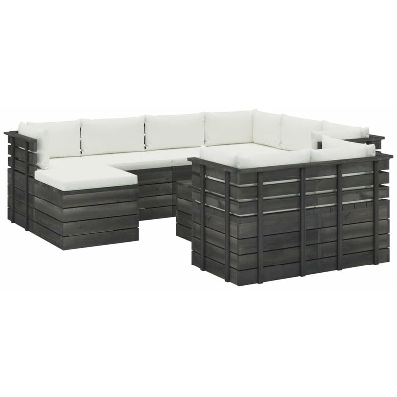 

Muebles de palets de jardin 10 pzas cojines madera maciza pino