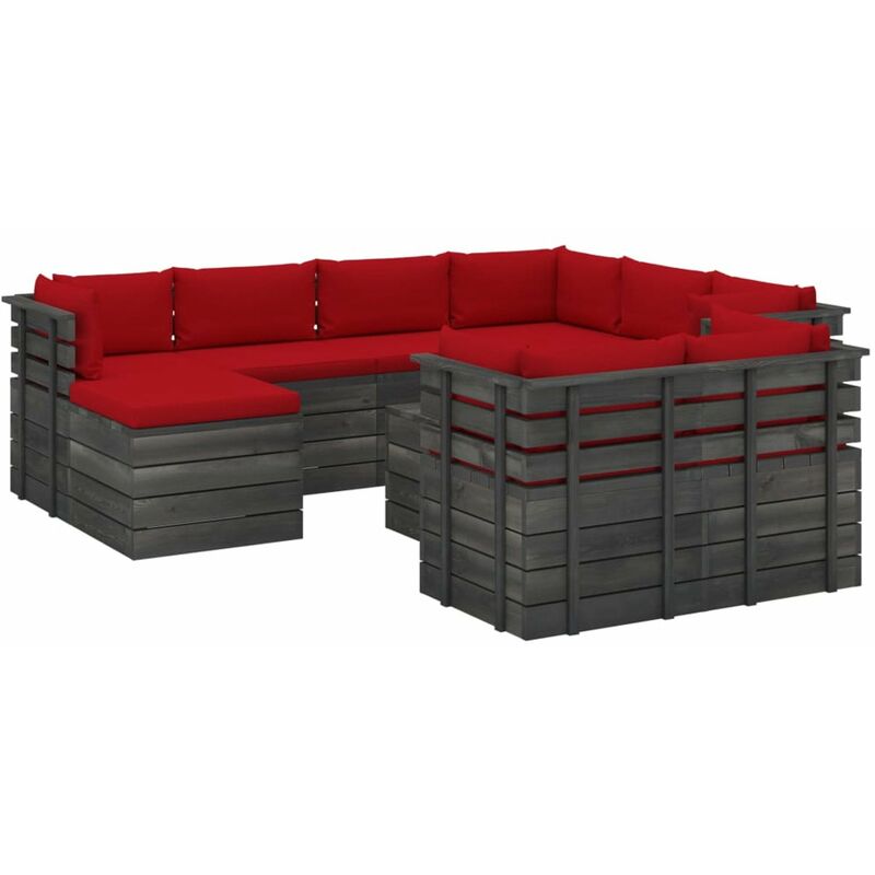 

Muebles de palets de jardin 10 pzas cojines madera maciza pino