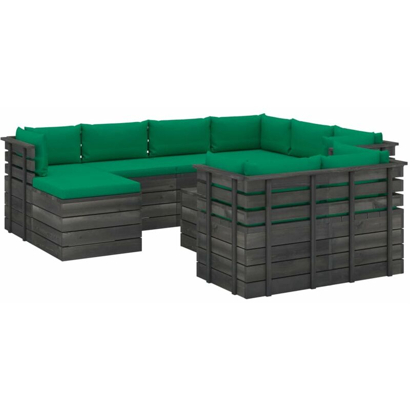 

Muebles de palets de jardin 10 pzas cojines madera maciza pino
