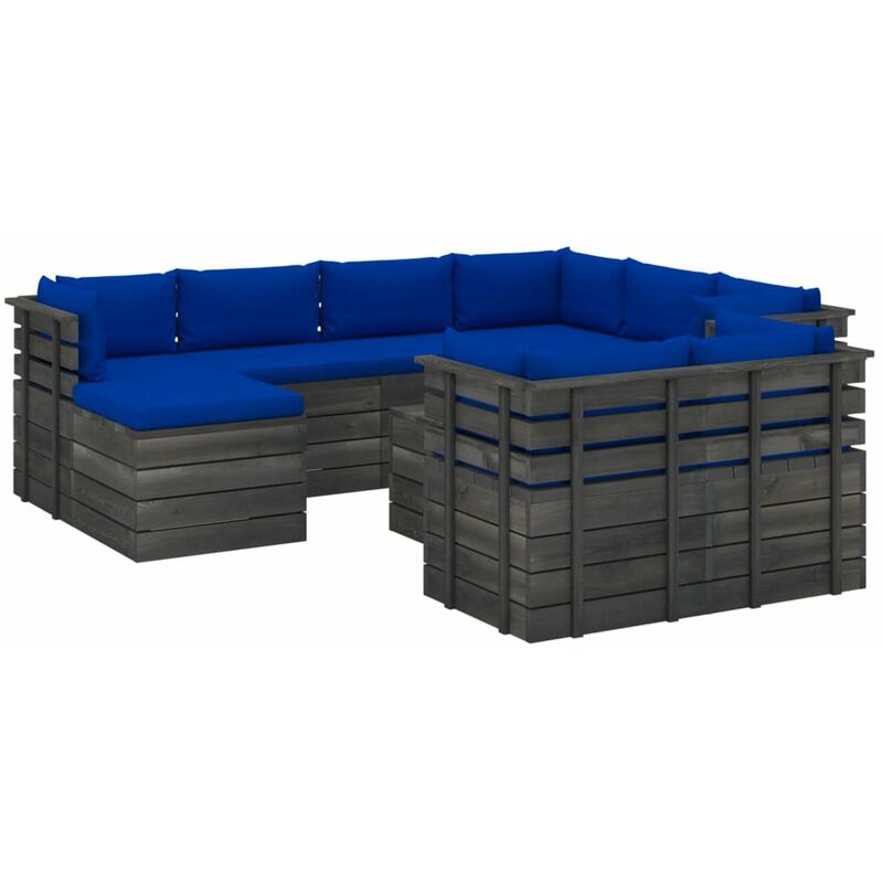 

Muebles de palets de jardin 10 pzas cojines madera maciza pino