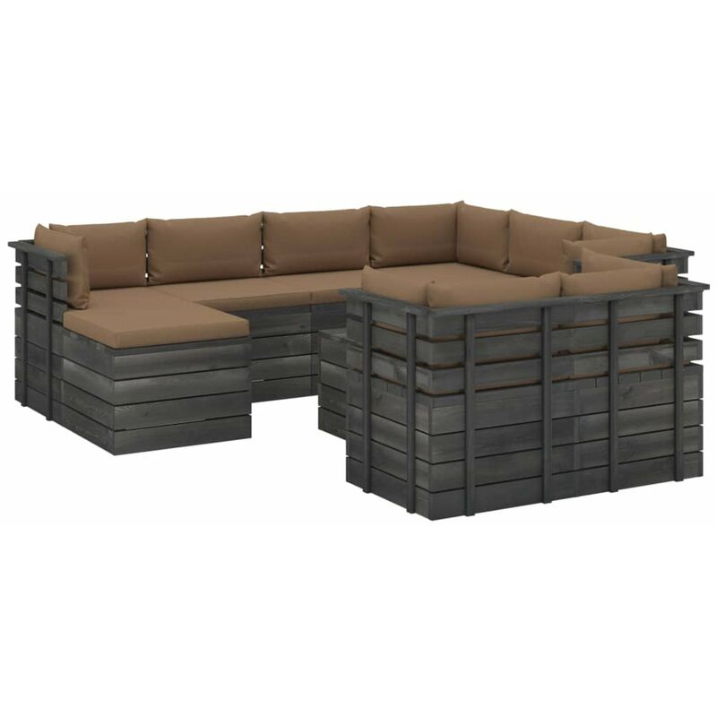 

Muebles de palets de jardin 10 pzas cojines madera maciza pino