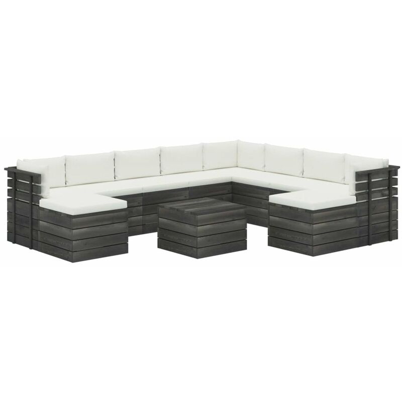 

Muebles de palets de jardin 11 pzas cojines madera maciza pino