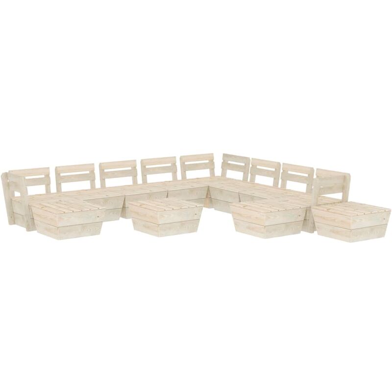 

Muebles de palets de jardín 12 pzas madera de abeto impregnada