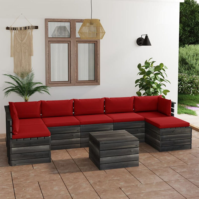 

Muebles de palets para jardin 8 pzas cojines madera maciza pino