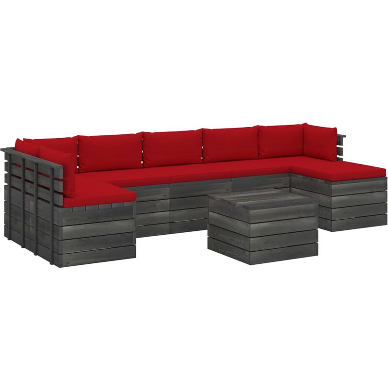 

Muebles de palets para jardín 8 pzas cojines madera maciza pino