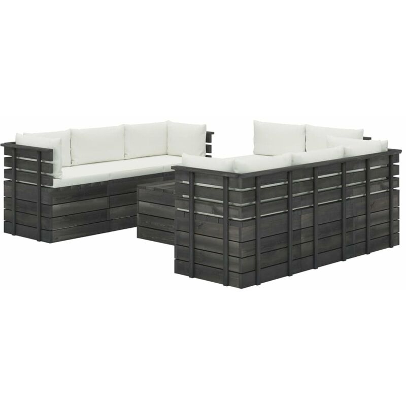 

Muebles de palets para jardin 9 piezas cojines madera de pino