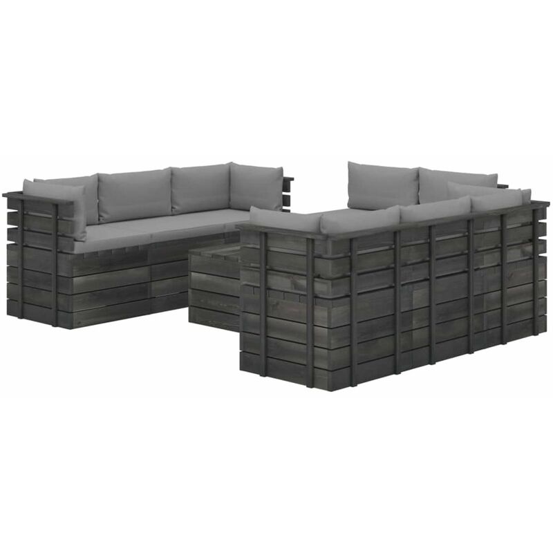 

Muebles de palets para jardin 9 pzas cojines madera maciza pino