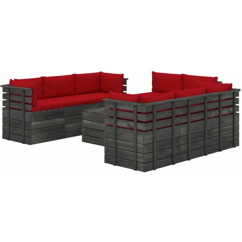 

Muebles de palets para jardin 9 pzas cojines madera maciza pino