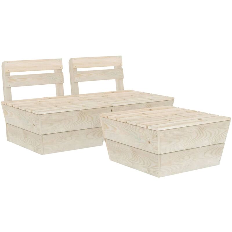 

Muebles de palets para jardín 3 pzas madera de abeto impregnada