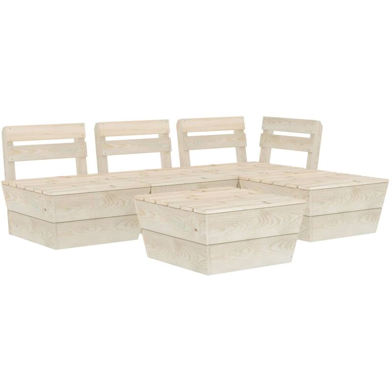 

Muebles de palets para jardín 5 pzas madera de abeto impregnada