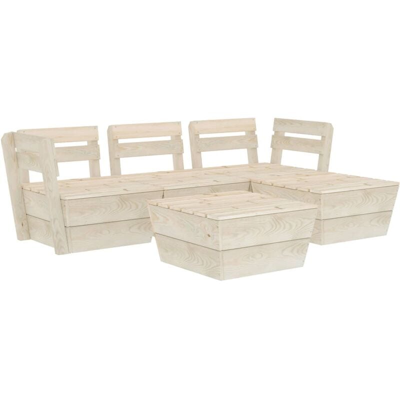 

Muebles de palets para jardín 5 pzas madera de abeto impregnada