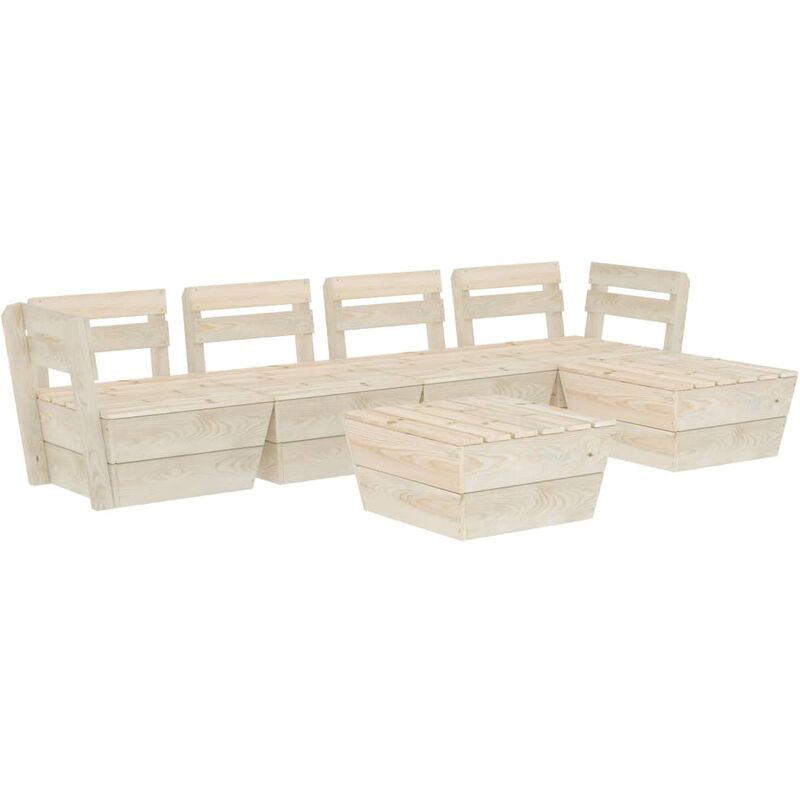 

Muebles de palets para jardín 6 pzas madera de abeto impregnada