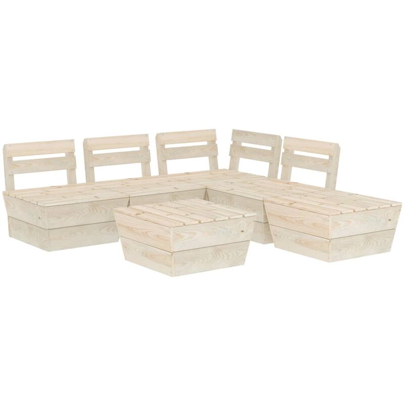 

Muebles de palets para jardín 6 pzas madera de abeto impregnada