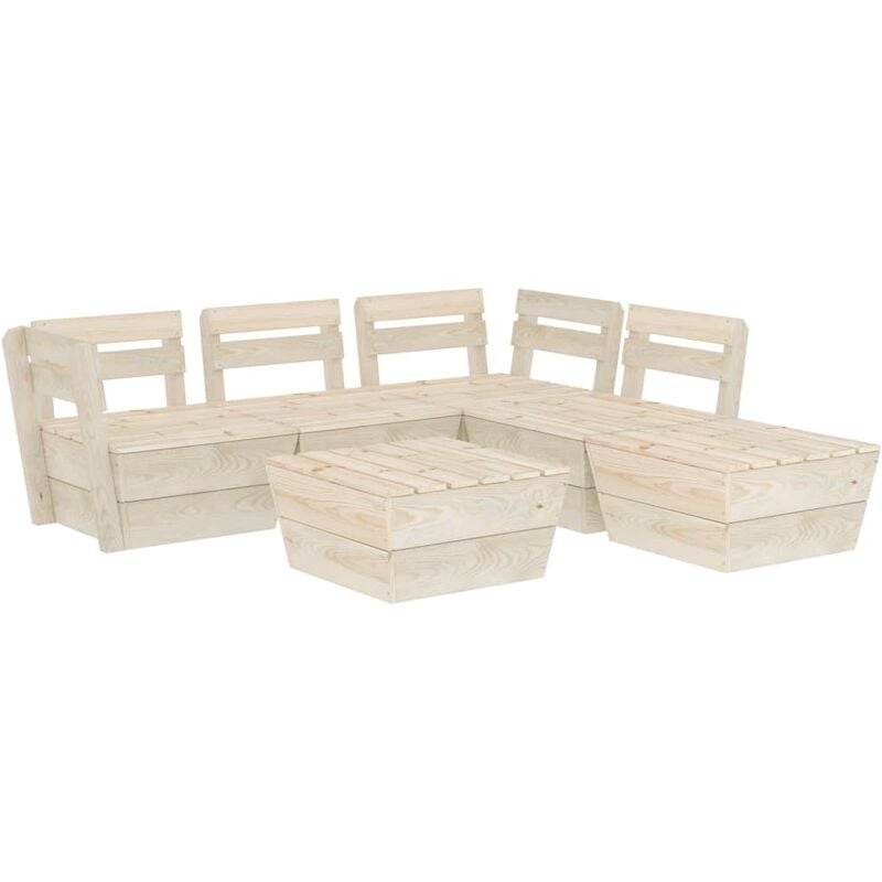 

Muebles de palets para jardín 6 pzas madera de abeto impregnada