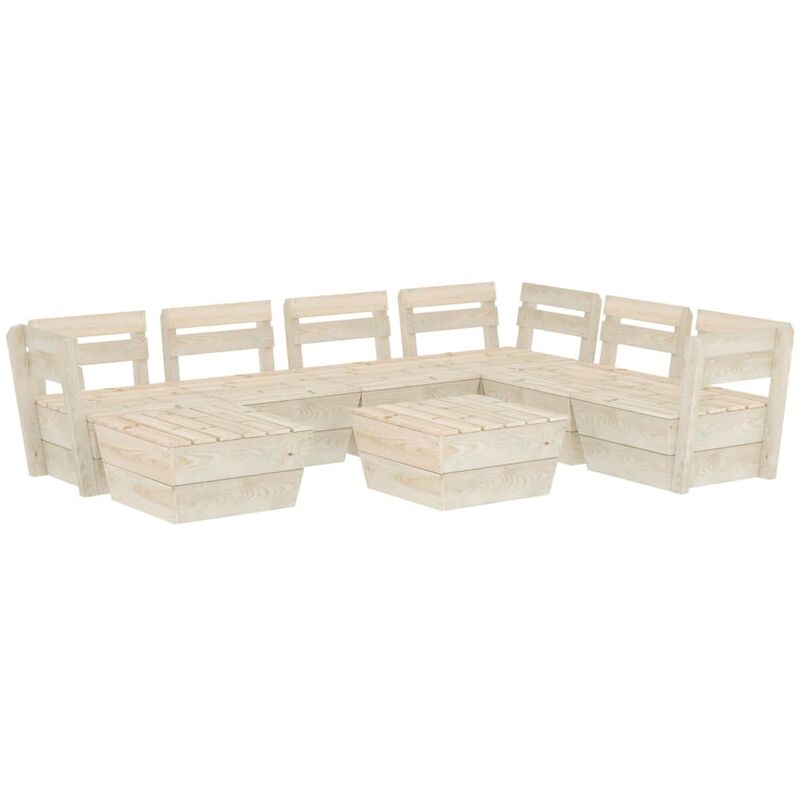 

Muebles de palets para jardín 8 pzas madera de abeto impregnada