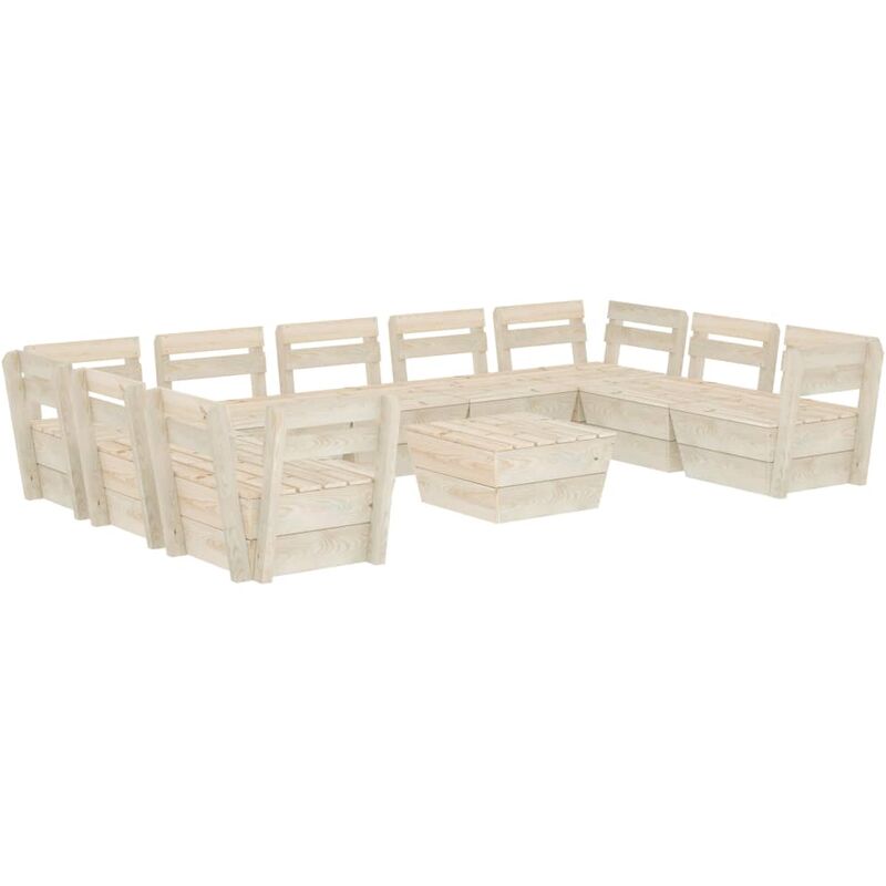 

Muebles de palés para jardín 10 pzas madera de abeto impregnada