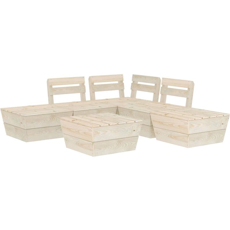 

Muebles de paléts para jardín 6 pzas madera de abeto impregnada