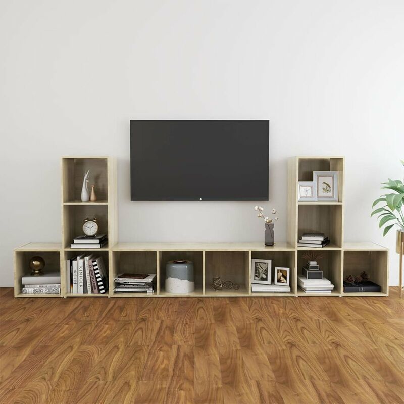 

Muebles de pared de TV 5 pzas aglomerado color roble Sonoma