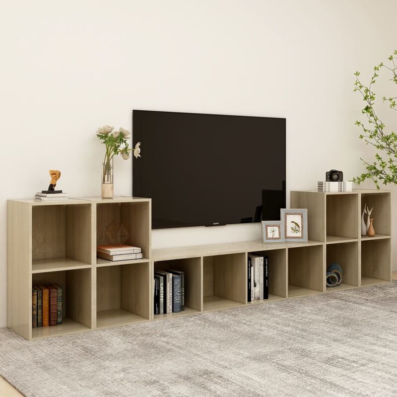 

Muebles de pared de TV 5 pzas aglomerado color roble Sonoma