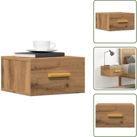 Muebles de pared - vidaXL Mesita de noche de pared color roble artisan 35x35x20 cm - Mesita de noche artesanal