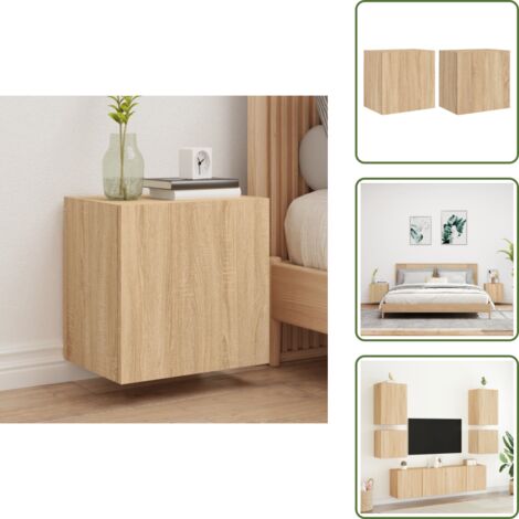 Muebles de pared - vidaXL Muebles de TV de pared 2 uds madera roble Sonoma 40,5x30x40 cm - Muebles de TV de pared