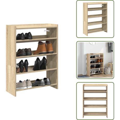 Muebles de pasillo - vidaXL Mueble zapatero madera contrachapada roble sonoma 60x25x81 cm - Muebles de vestíbulo