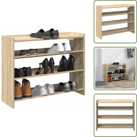 Muebles de pasillo - vidaXL Mueble zapatero madera contrachapada roble sonoma 80x25x62 cm - Muebles de vestíbulo