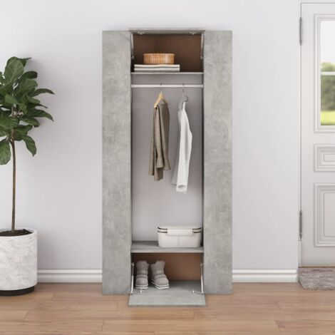 Muebles de recibidor 2 uds madera contrachapada gris hormigón vidaXL